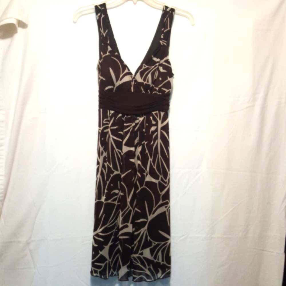 Brown Tropical Mesh Dress